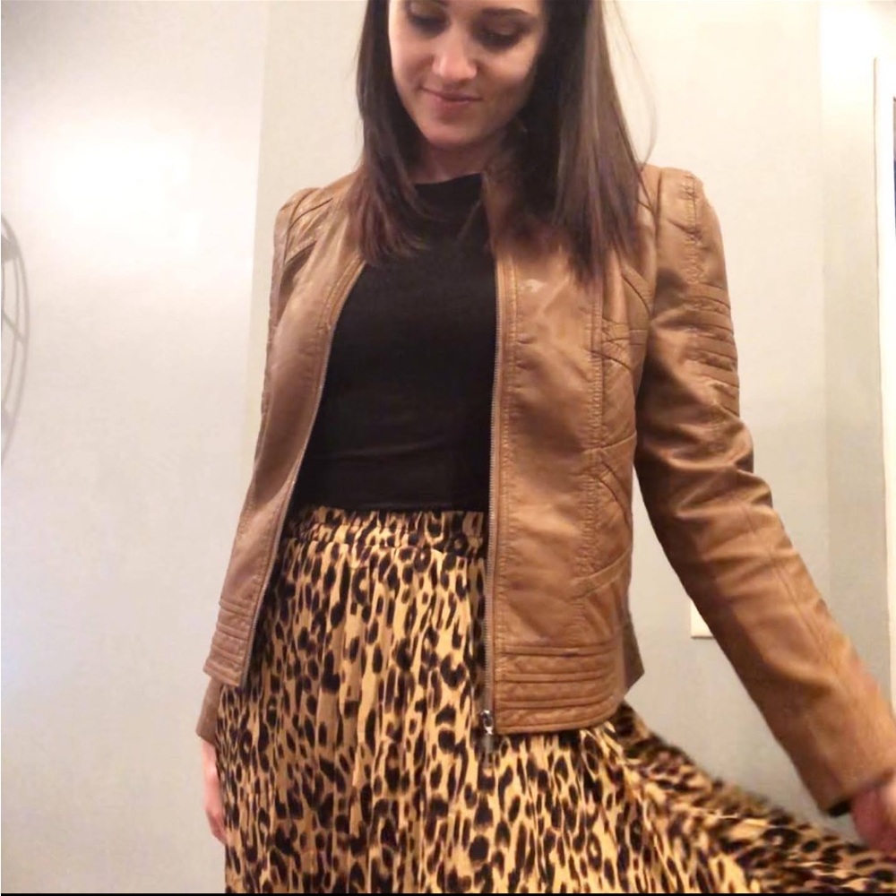 Brown Vegan Leather Jacket